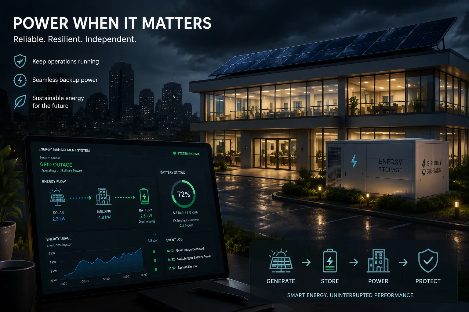 Reliability and Grid Independence with Solar Energy Storage Systems